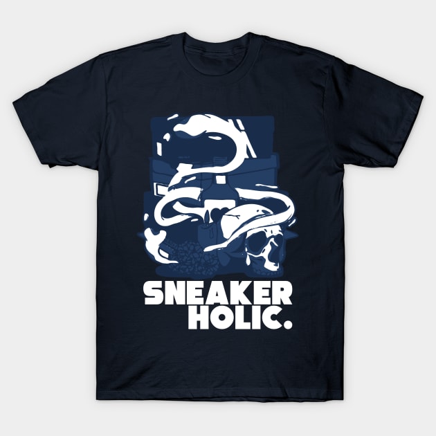 Sneaker Holic Brave Blue Sneaker Art T-Shirt by funandgames